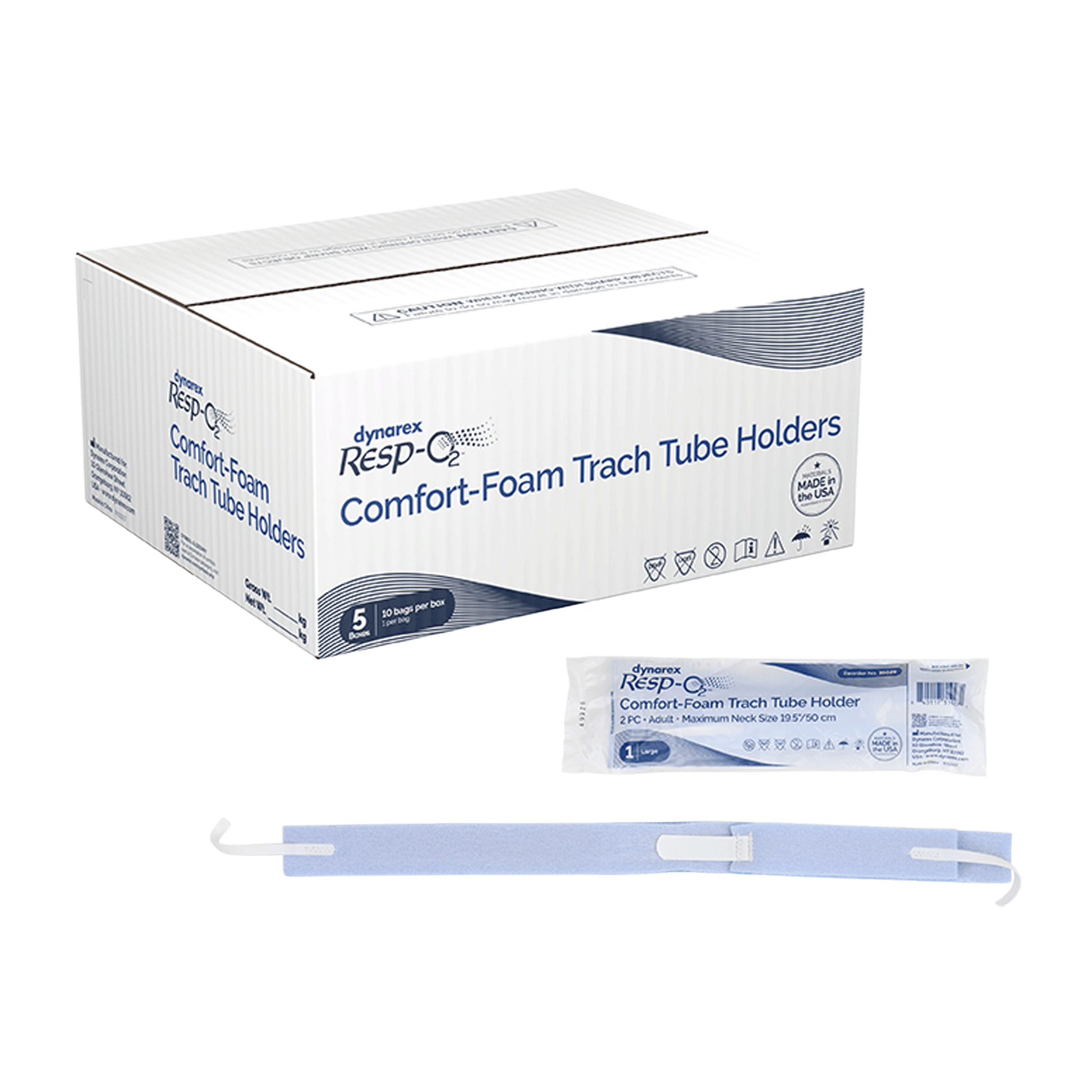 Resp-O2 Comfort-Foam Trach Tube Holder 2-Piece Large Adult medical supply