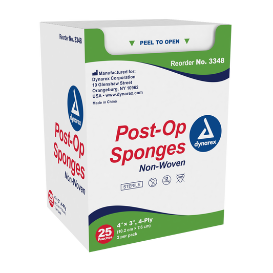 Dynarex Post-Op Sterile Sponge 4 x 3 4-Ply 24/25 Case medical supply