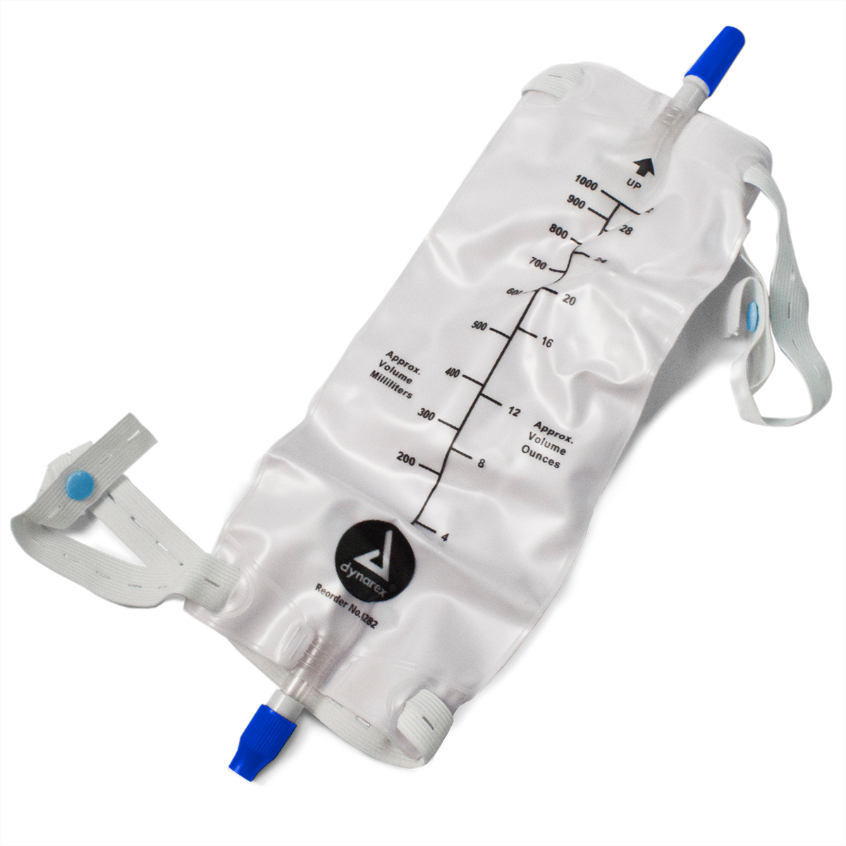 Dynarex Urinary Leg Bag Large 1000 mL with Valve 4/12/cs medical supply