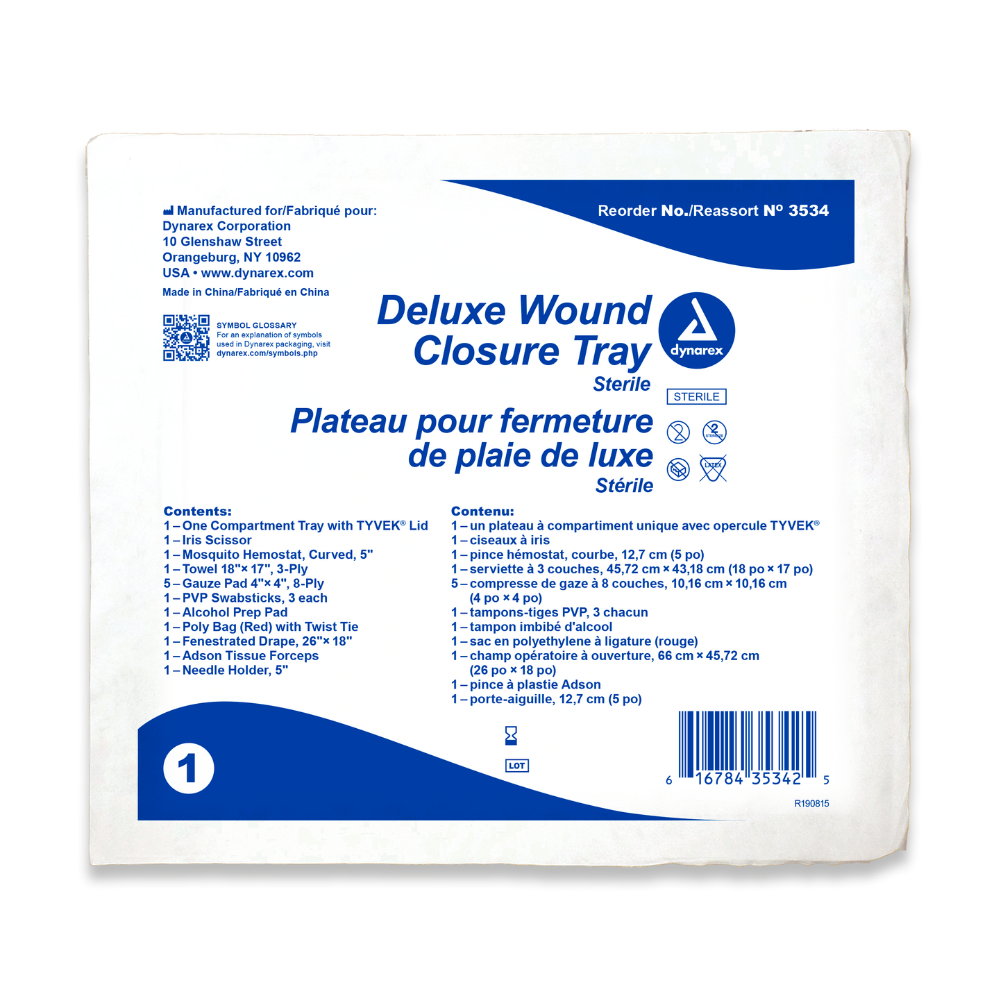Dynarex Deluxe Wound Closure Trays Case medical supply