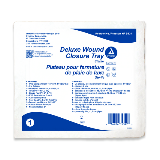 Dynarex Deluxe Wound Closure Trays Case medical supply