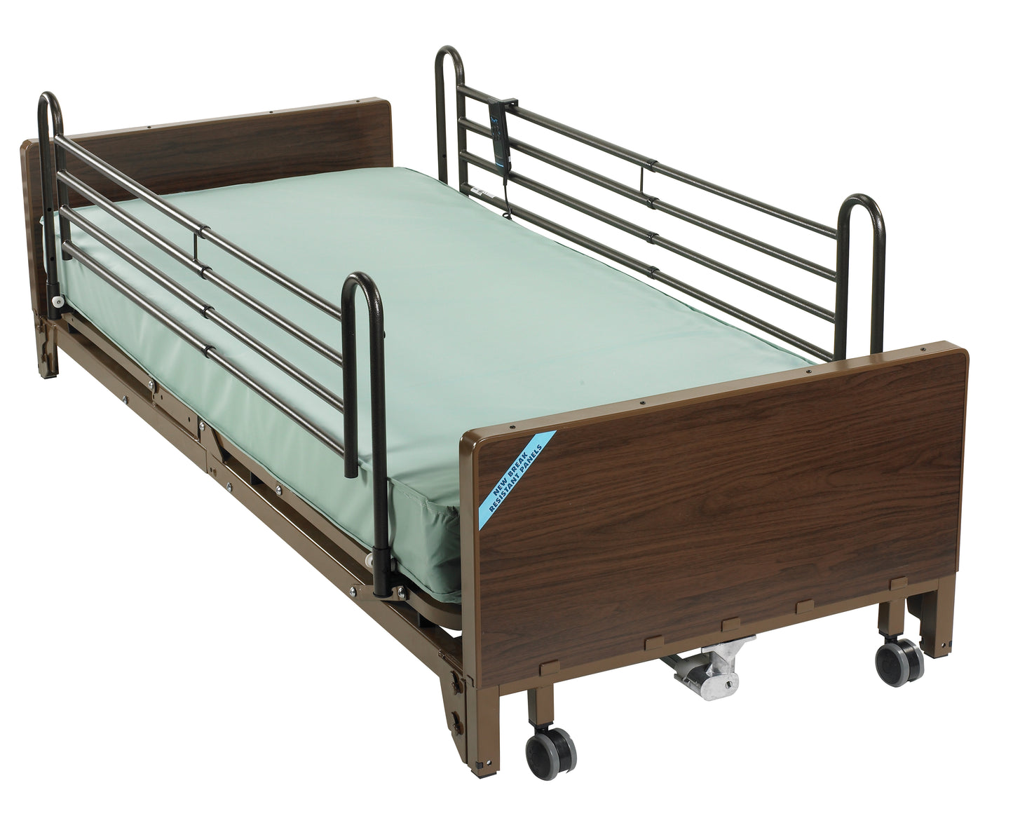Delta Ultra Light Full Electric Low Hospital Bed with Full Rails and Innerspring Mattress, medical supply