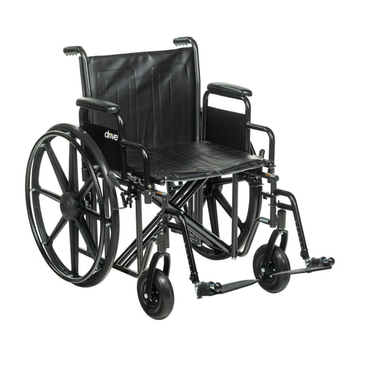 Drive Medical Sentra EC Heavy Duty Wheelchair Desk Arms Swing Away Footrests 20 inch Seat medical supply
