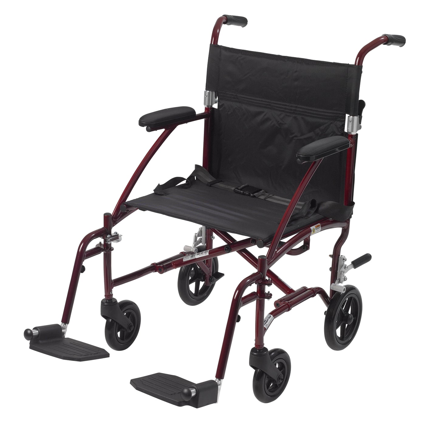 Drive Medical Fly Lite Ultra Lightweight Transport Wheelchair Burgundy medical supply
