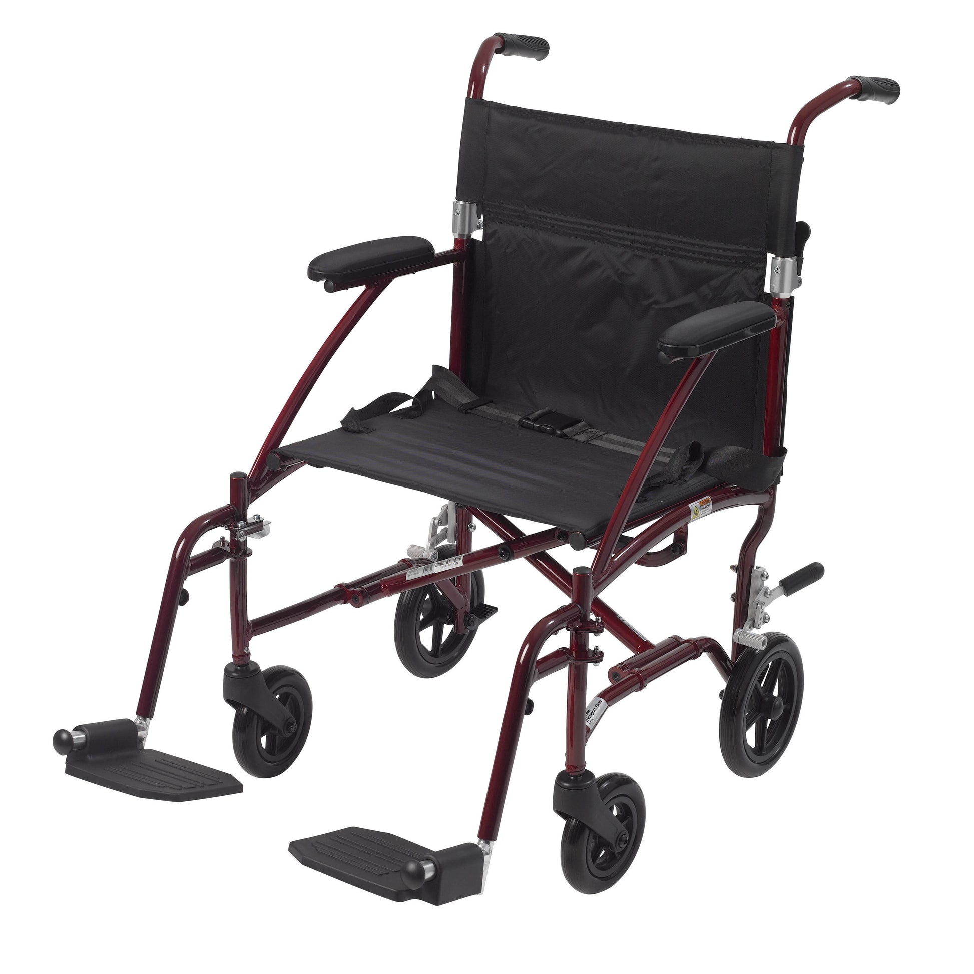 Drive Medical Fly Lite Ultra Lightweight Transport Wheelchair Burgundy medical supply