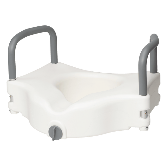 Dynarex Raised Toilet Seat with Arms White 1pc/bx medical supply