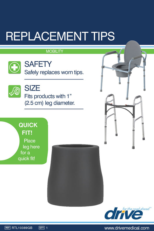 Drive Medical Utility Replacement Tip 1 In Gray 1/EA medical supply