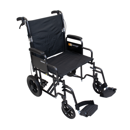 Bari+Max Bariatric Transport Wheelchair 22 x 16 Silver Vein medical supply