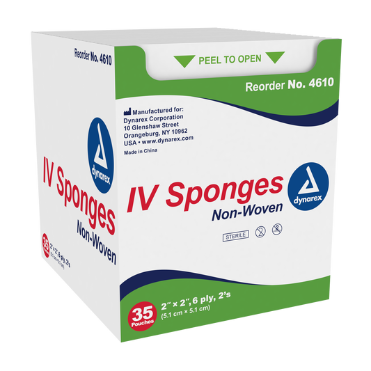 Dynarex IV Sponge 2 x 2 inch 6 Ply 20/35 per Case medical supply