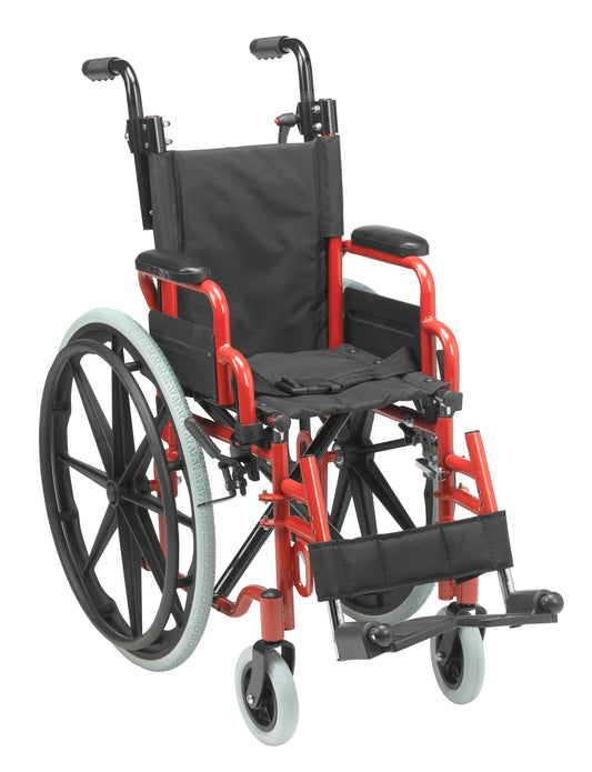 Inspired by Drive Wallaby Pediatric Folding Wheelchair 12in Fire Truck Red medical supply