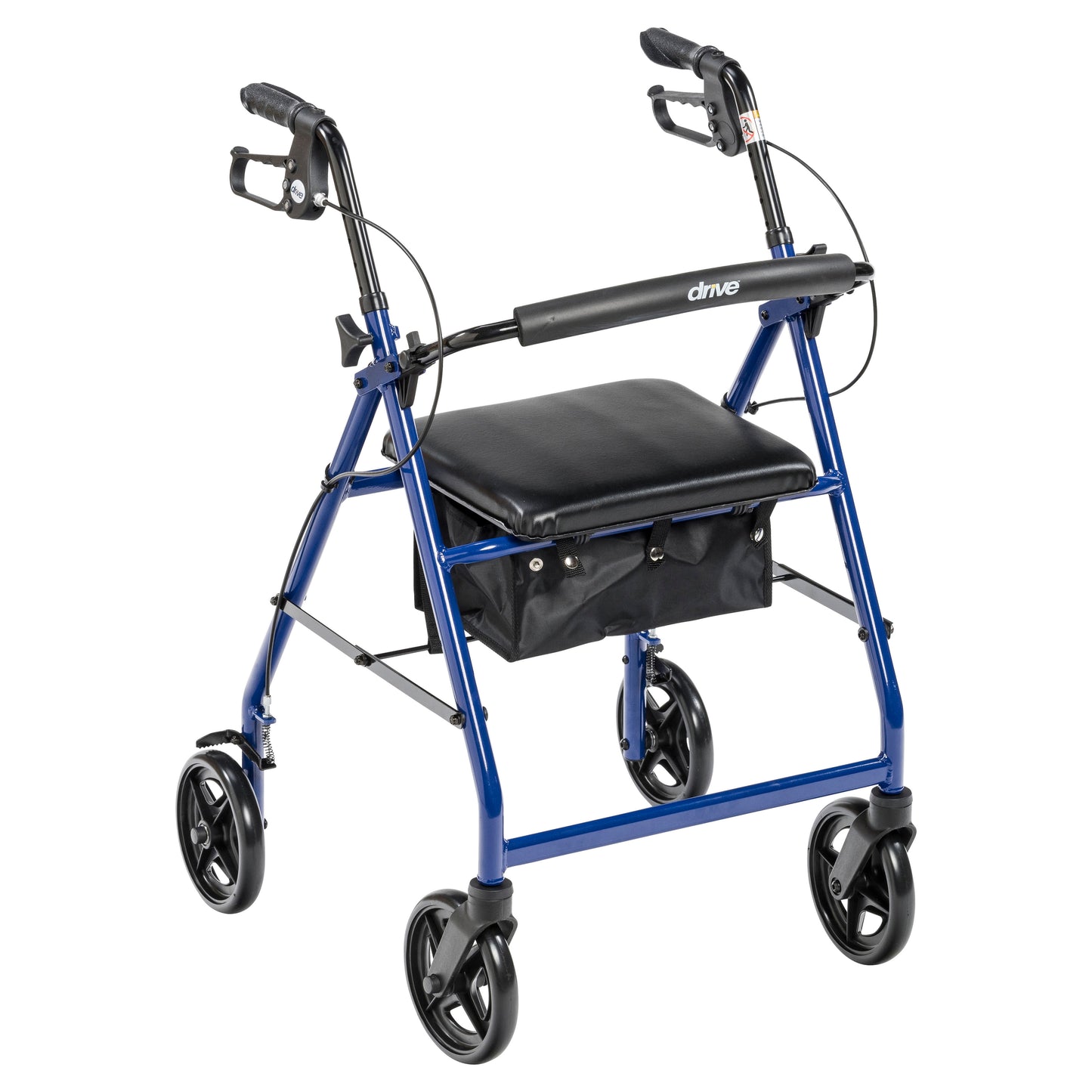 Drive Medical Aluminum Rollator Rolling Walker Padded Seat Blue medical supply