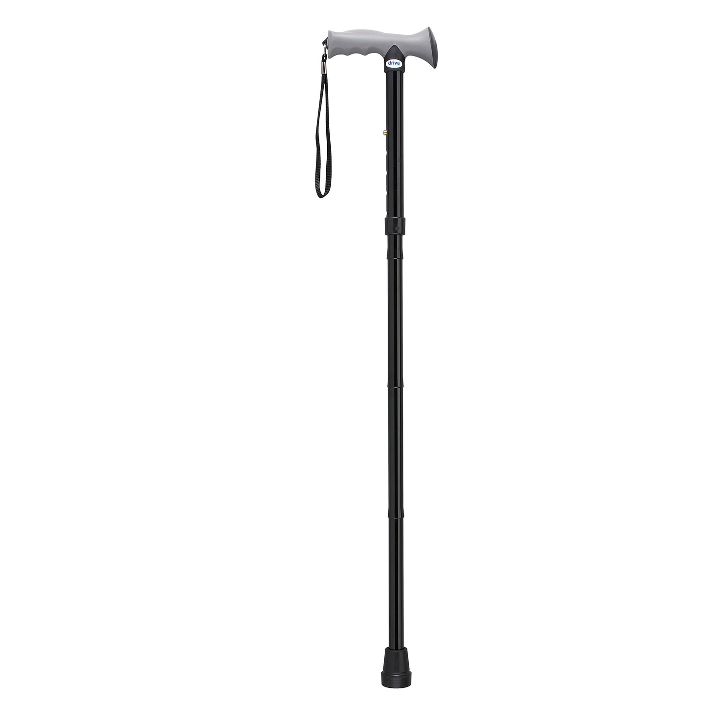Drive Medical Adjustable Lightweight Folding Cane Gel Grip Black medical supply