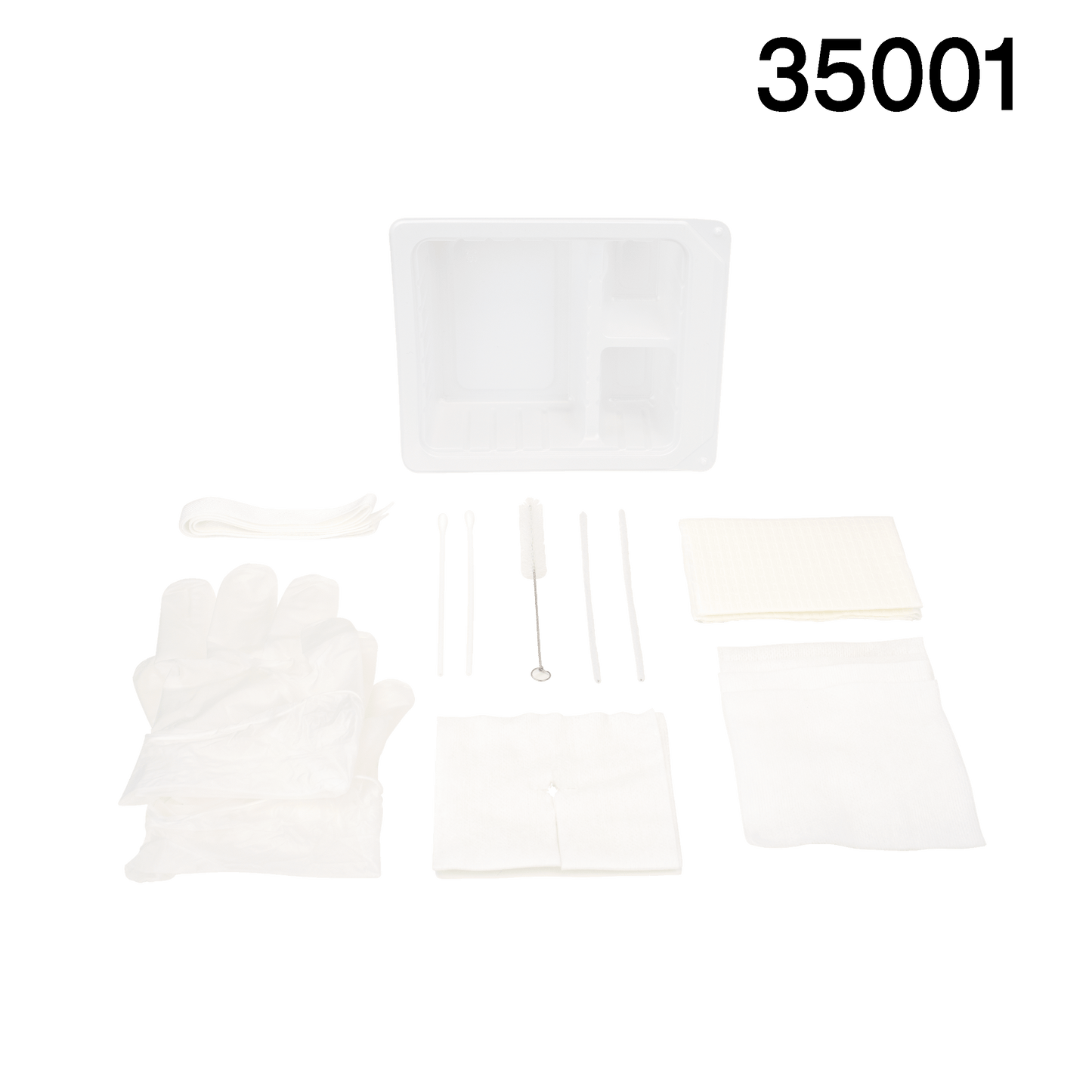 Resp-O2 Tracheostomy Care Kit Three Compartment Tray with Vinyl Gloves 20/Case medical supply