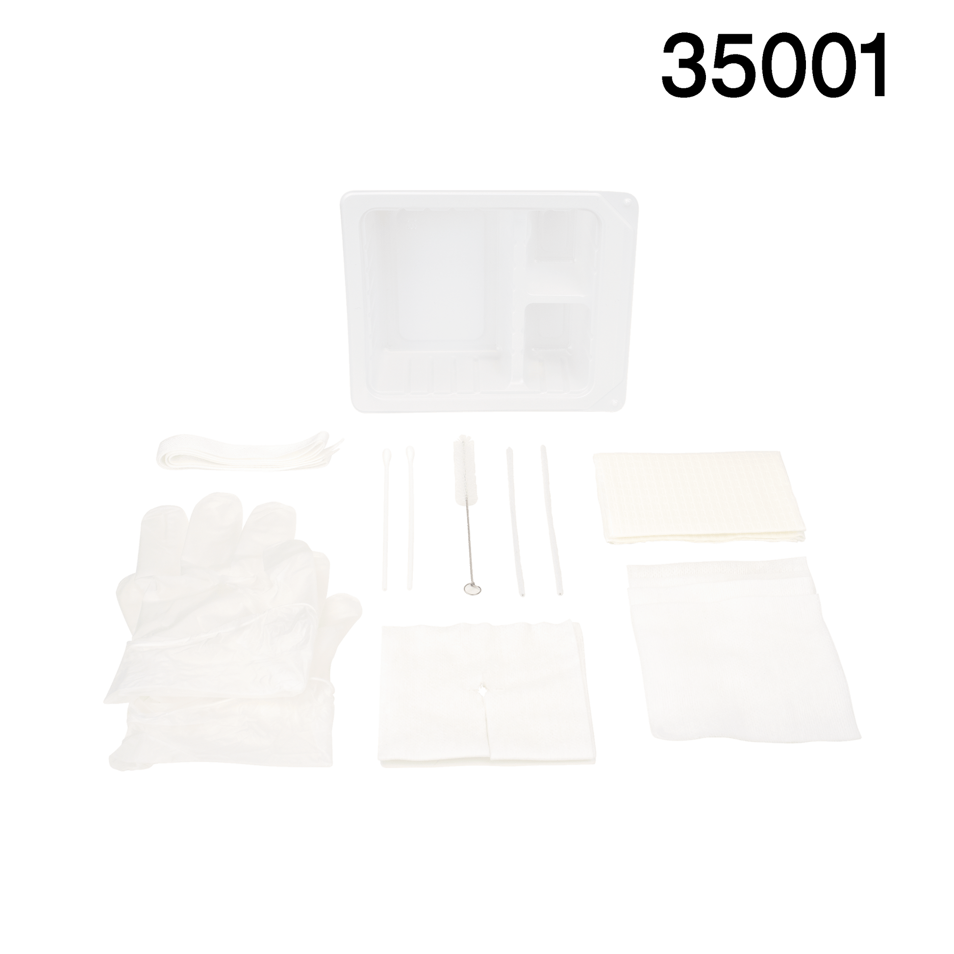 Resp-O2 Tracheostomy Care Kit Three Compartment Tray with Vinyl Gloves 20/Case medical supply