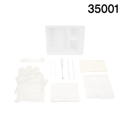 Resp-O2 Tracheostomy Care Kit Three Compartment Tray with Vinyl Gloves 20/Case medical supply