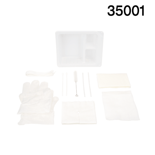 Resp-O2 Tracheostomy Care Kit Three Compartment Tray with Vinyl Gloves 20/Case medical supply
