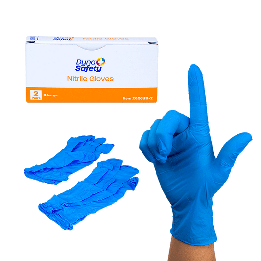 DynaSafety Nitrile Exam Gloves X-Large Blue 2 pair/unit 100/2/cs medical supply