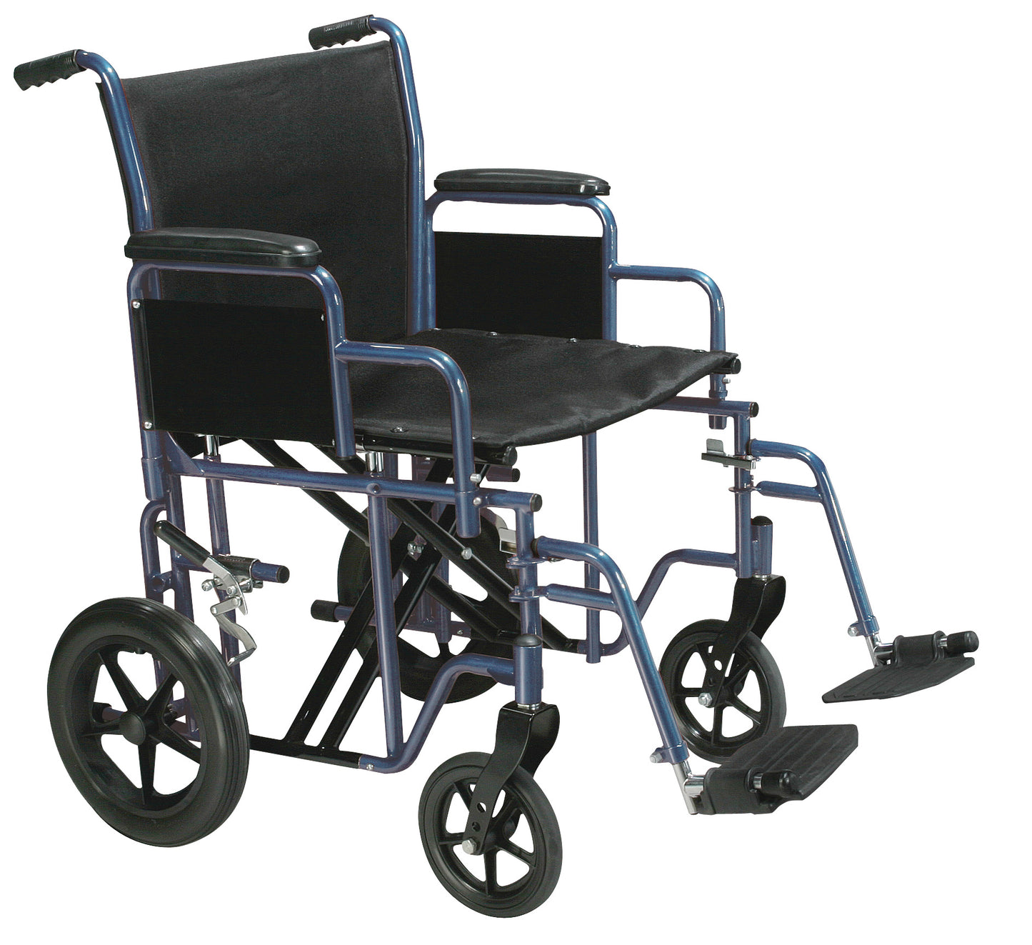 Drive Medical Bariatric Transport Wheelchair Swing Away Footrest 22 in Blue medical supply
