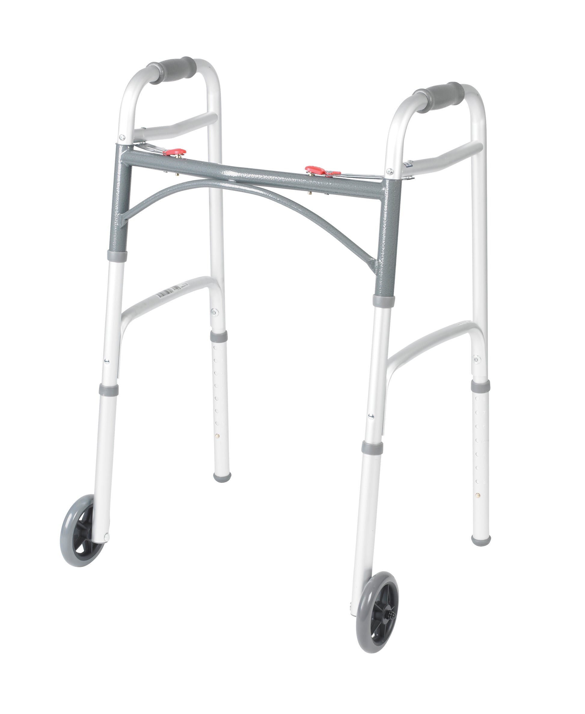 Drive Medical PreserveTech Deluxe Two Button Folding Walker 5in Wheels medical supply