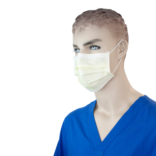Dynarex Isolation Mask Ear Loop Yellow Case medical supply
