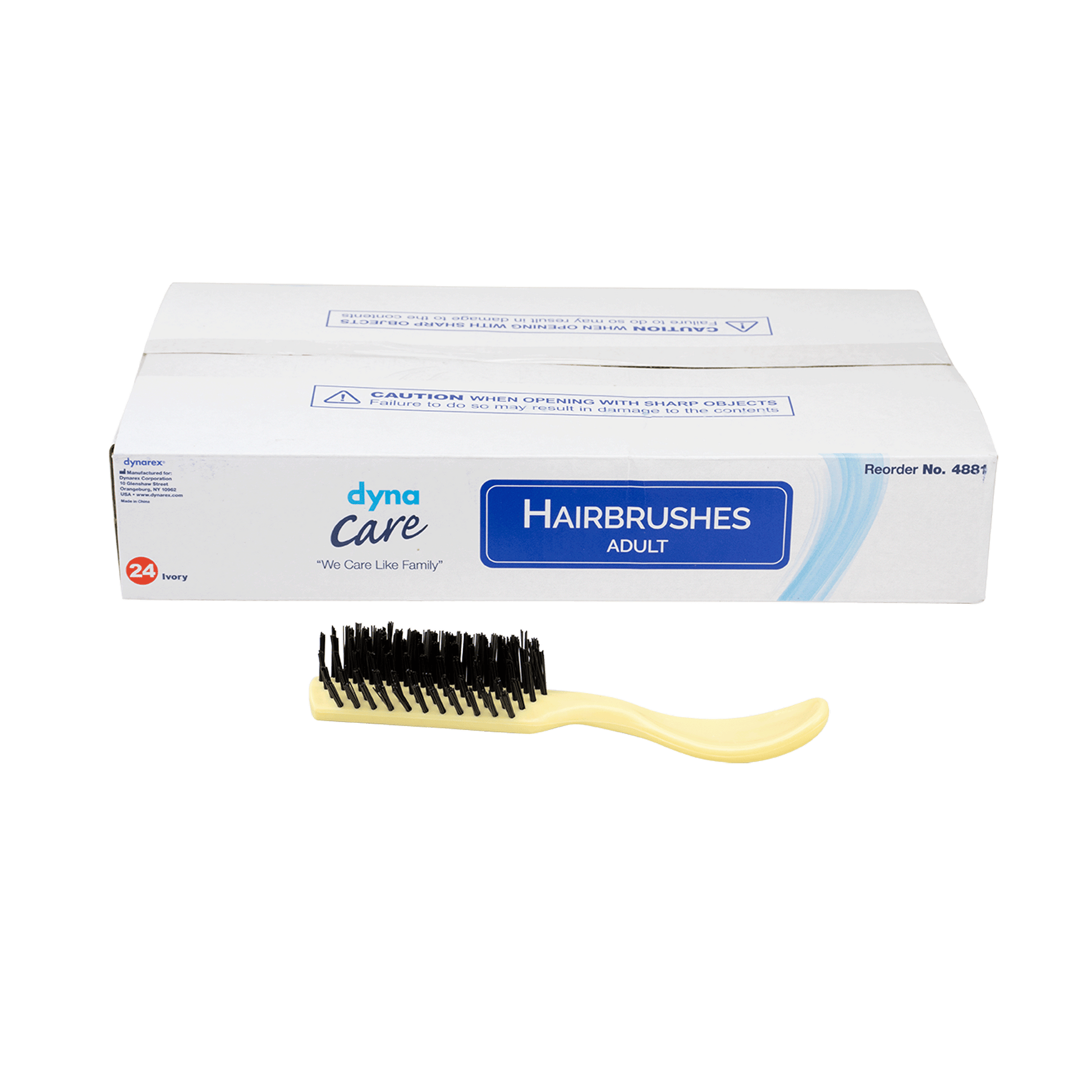 dynaCare Adult Hairbrushes Ivory Case of 288 medical supply