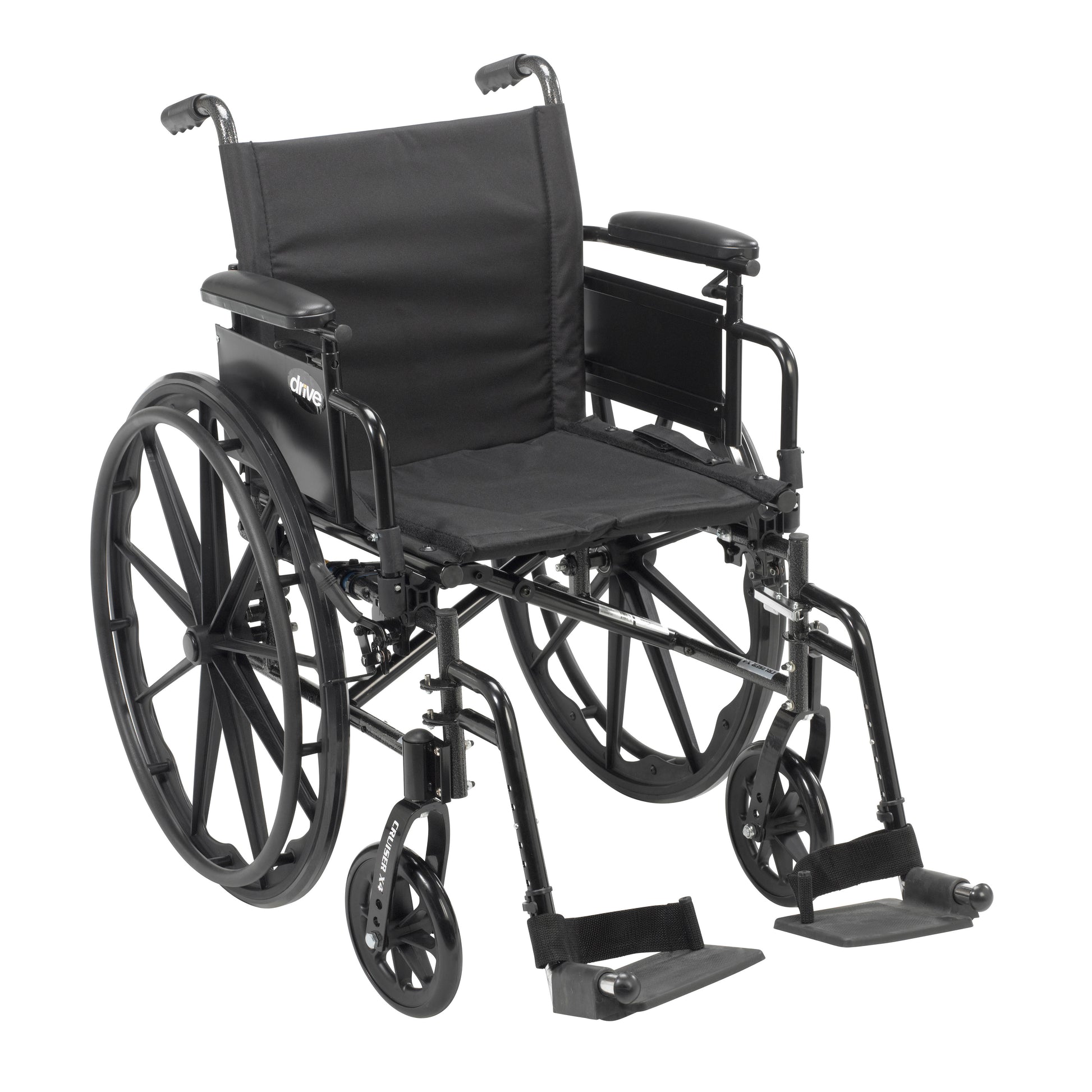 Drive Medical Cruiser X4 Dual Axle Wheelchair Desk Arms Swing Away Footrests 16" Seat medical supply