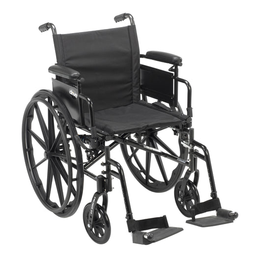 Drive Medical Cruiser X4 Dual Axle Wheelchair Desk Arms Swing Away Footrests 16" Seat medical supply