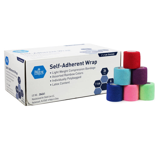 Shield Line Self-adherent Wrap, 2" x 5 Yds. - Rainbow - (6/colors) - 36/cs. medical supply