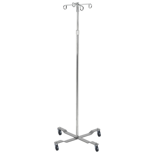 Drive Medical Economy Removable Top I. V. Pole, 2 Hook Top, Chrome medical supply