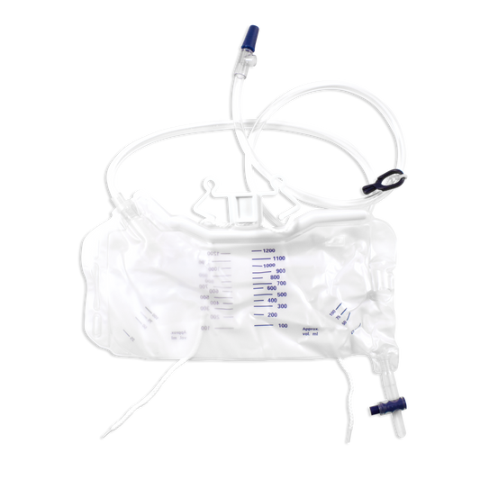 Dynarex Low Bed Urine Drainage Bag 1200 mL 20/cs medical supply