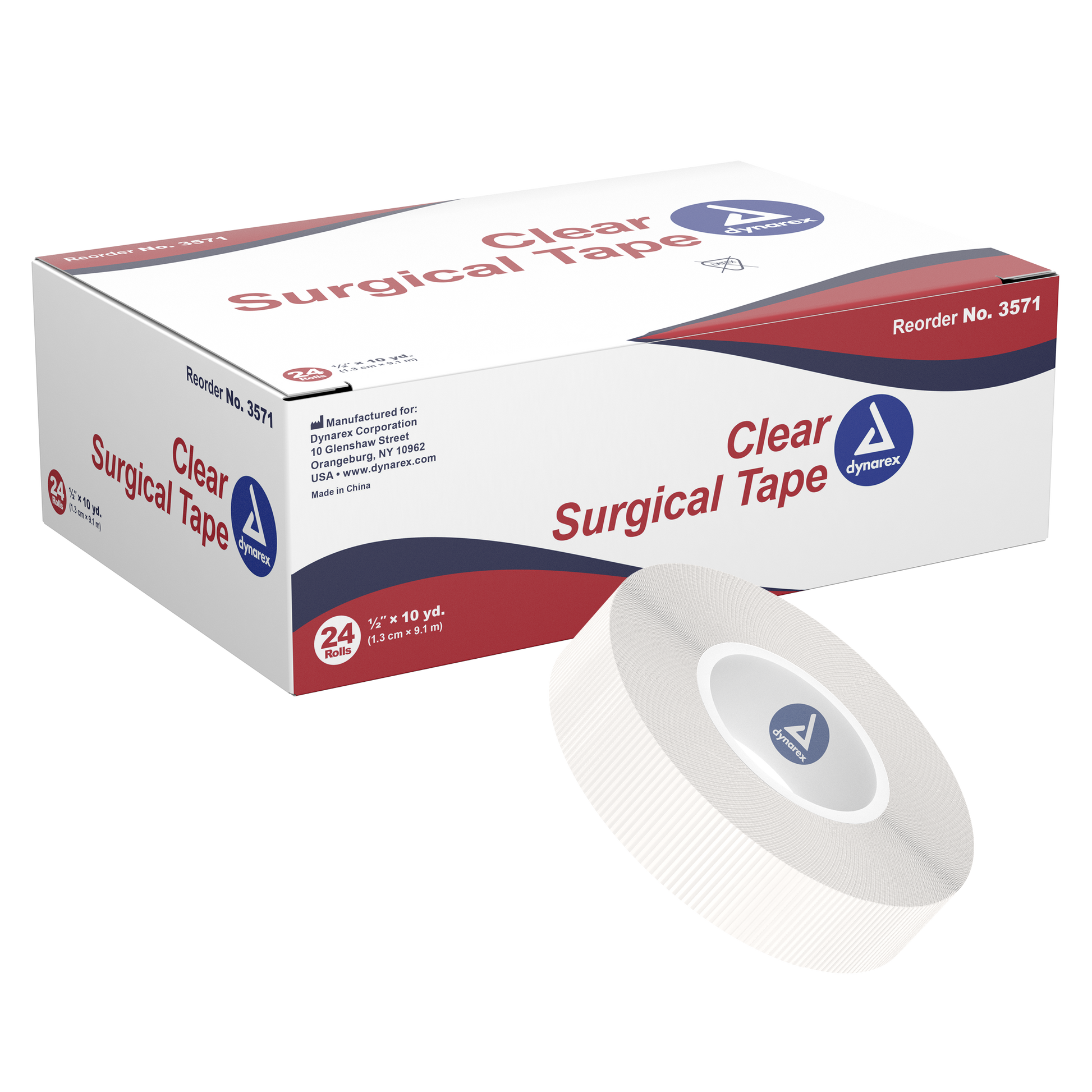 Dynarex Clear Surgical Tape 1/2 inch x 10 yd Case medical supply