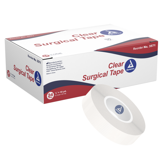 Dynarex Clear Surgical Tape 1/2 inch x 10 yd Case medical supply