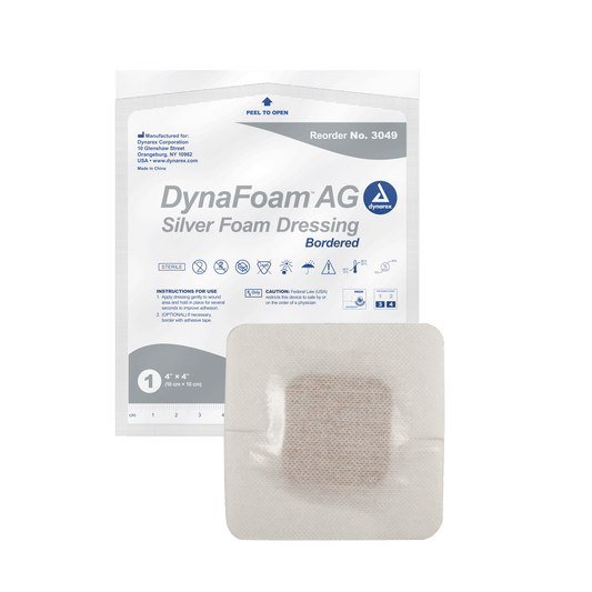 Dynarex DynaFoam AG Bordered Silver Foam 4x4 Case medical supply