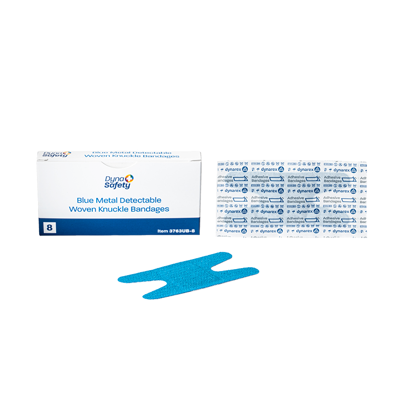 DynaSafety Blue Metal Detectable Woven Bandage Knuckle Case of 400 medical supply