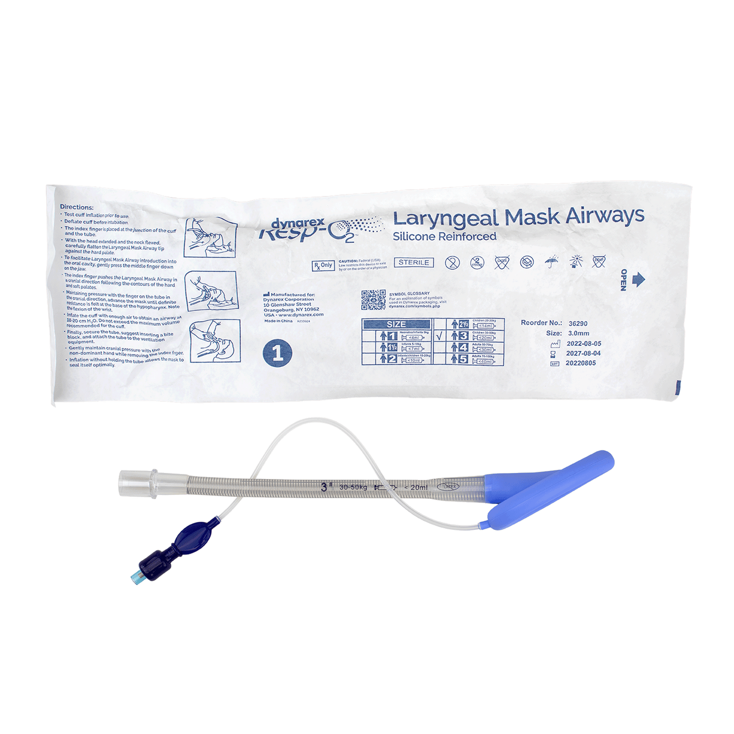 Resp-O2 LMA Silicone Reinforced 3.0 mm Case medical supply