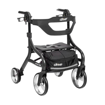 Drive Medical Nitro Sprint Rollator Rolling Walker, Hemi Height, Black (102662BK-H) medical supply