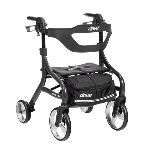 Drive Medical Nitro Sprint Rollator Rolling Walker, Hemi Height, Black (102662BK-H) medical supply