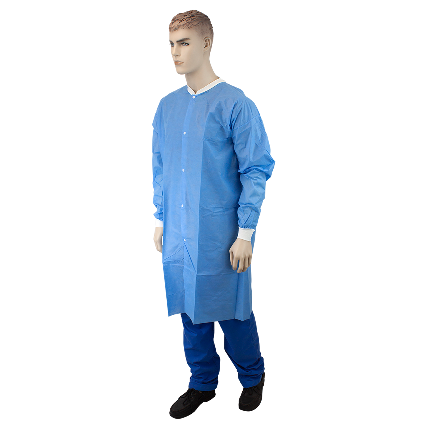 Dynarex Lab Coat w/out Pockets, Small, Blue, 3/10/cs medical supply