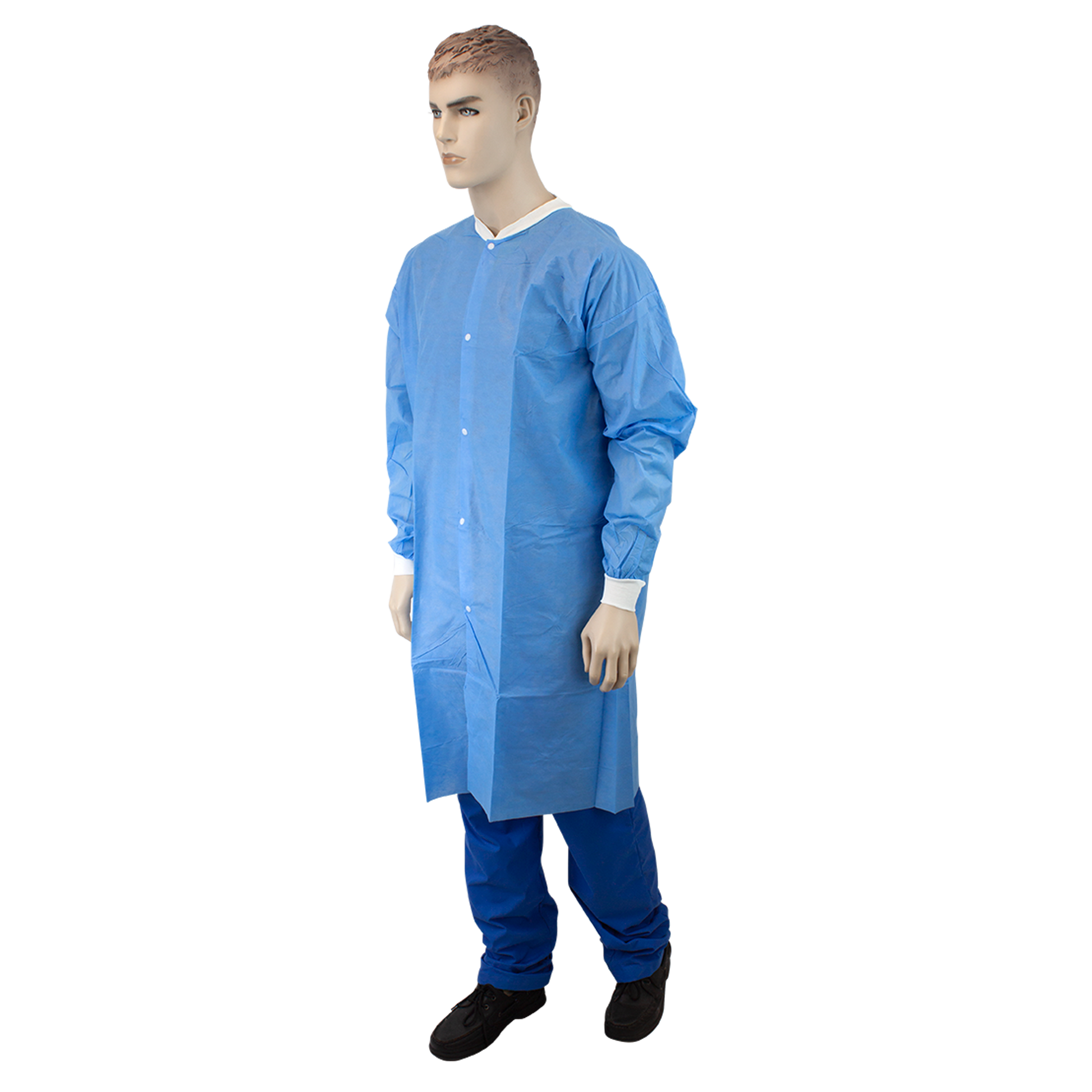 Dynarex Lab Coat w/out Pockets, Small, Blue, 3/10/cs medical supply