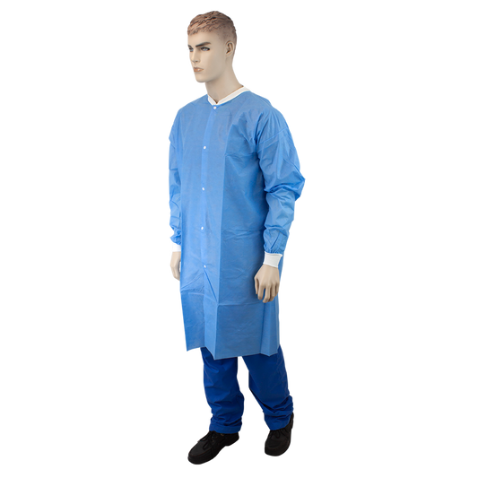 Dynarex Lab Coat w/out Pockets, Small, Blue, 3/10/cs medical supply
