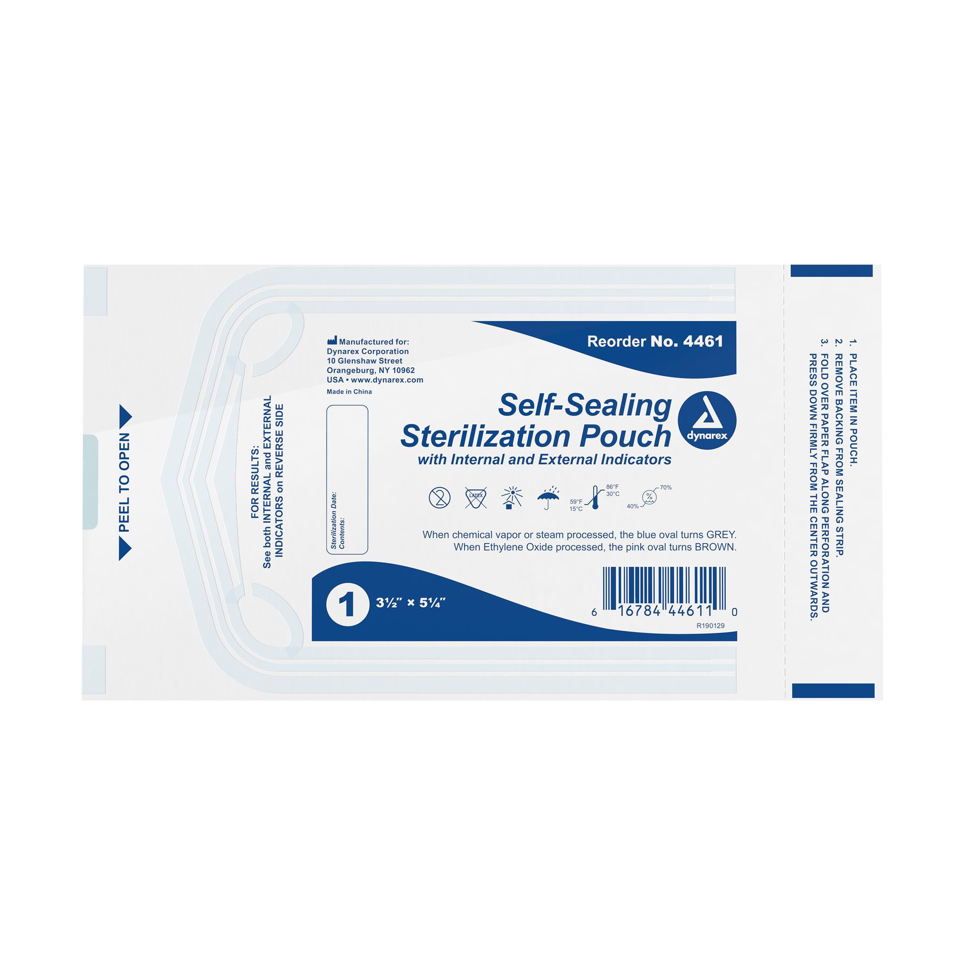 Dynarex Sterilization Pouches 3.5 x 5.25 inch medical supply