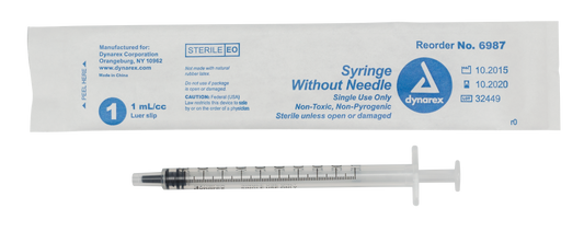 Dynarex 1cc Luer Slip Syringe medical supply