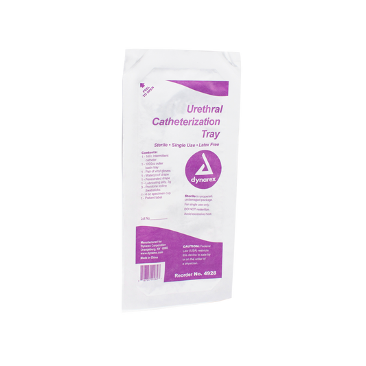 Dynarex Urethral Intermittent Catheter Latex Free Sterile Tray 20pc/cs medical supply