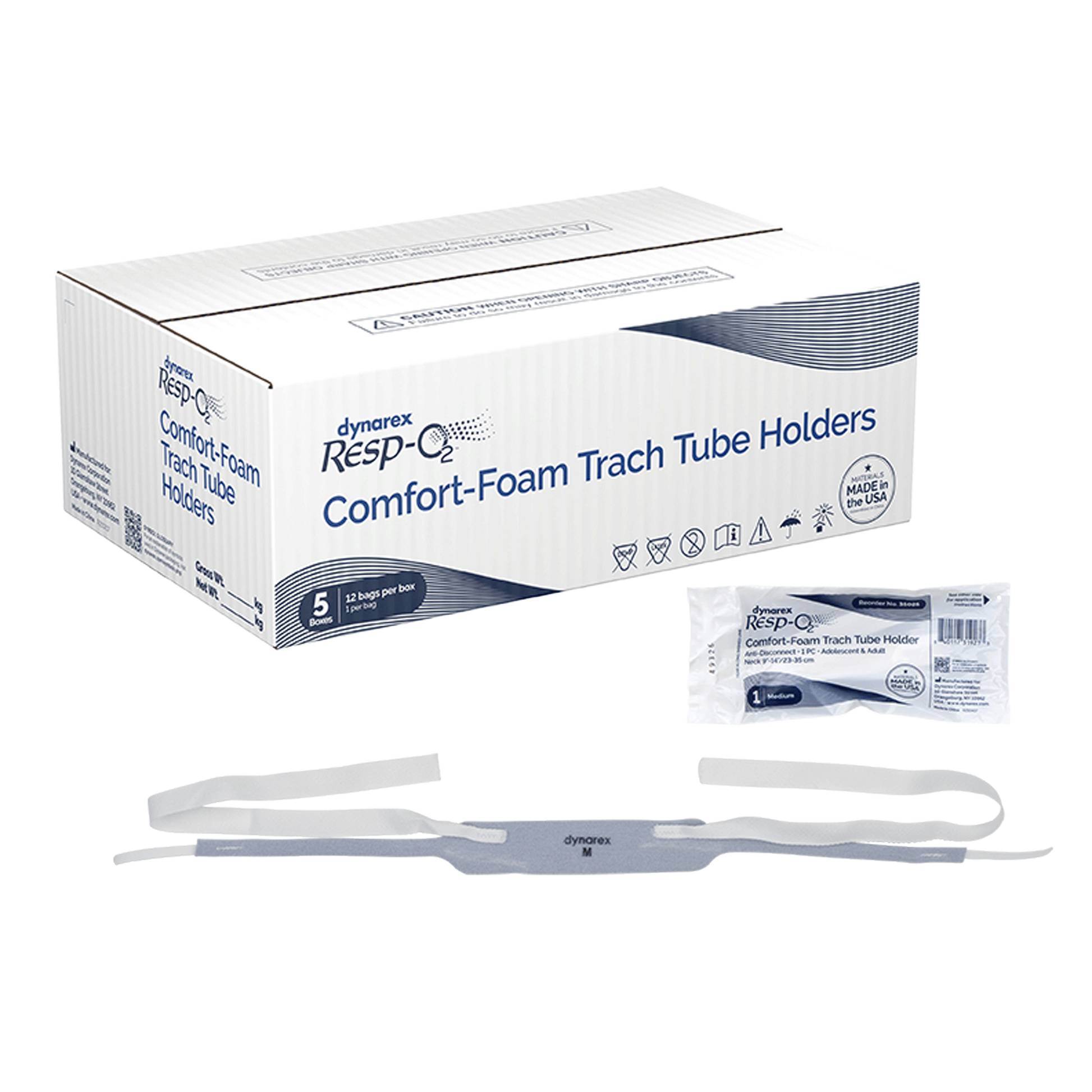 Resp-O2 Comfort-Foam Anti-Disconnect Trach Tube Holder 1-Piece Medium Adolescent Adult medical supply