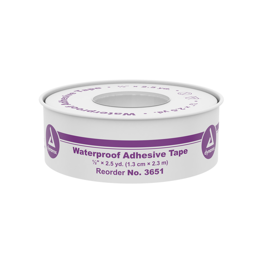 DynaSafety Waterproof Adhesive Tape 1/2in x 2.5 yd 288/cs medical supply