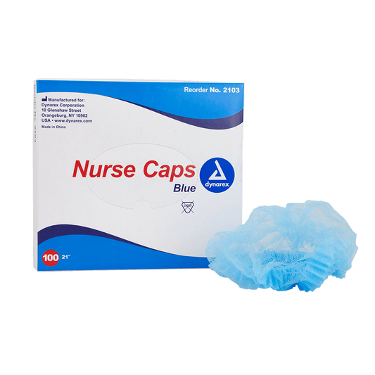 Dynarex Nurse Cap O.R. 21" Blue 5/100/cs medical supply