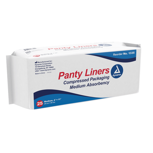 Dynarex Panty Liners Sq End Adhesive Tab 4" x 11" Case medical supply