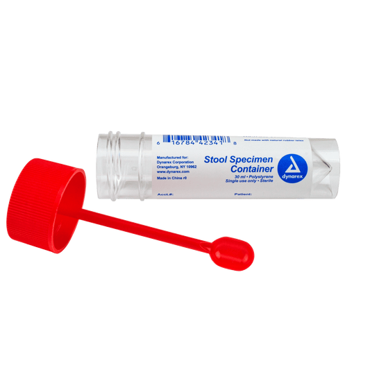 Dynarex Sterile Stool Specimen Container 30 mL 100/cs medical supply
