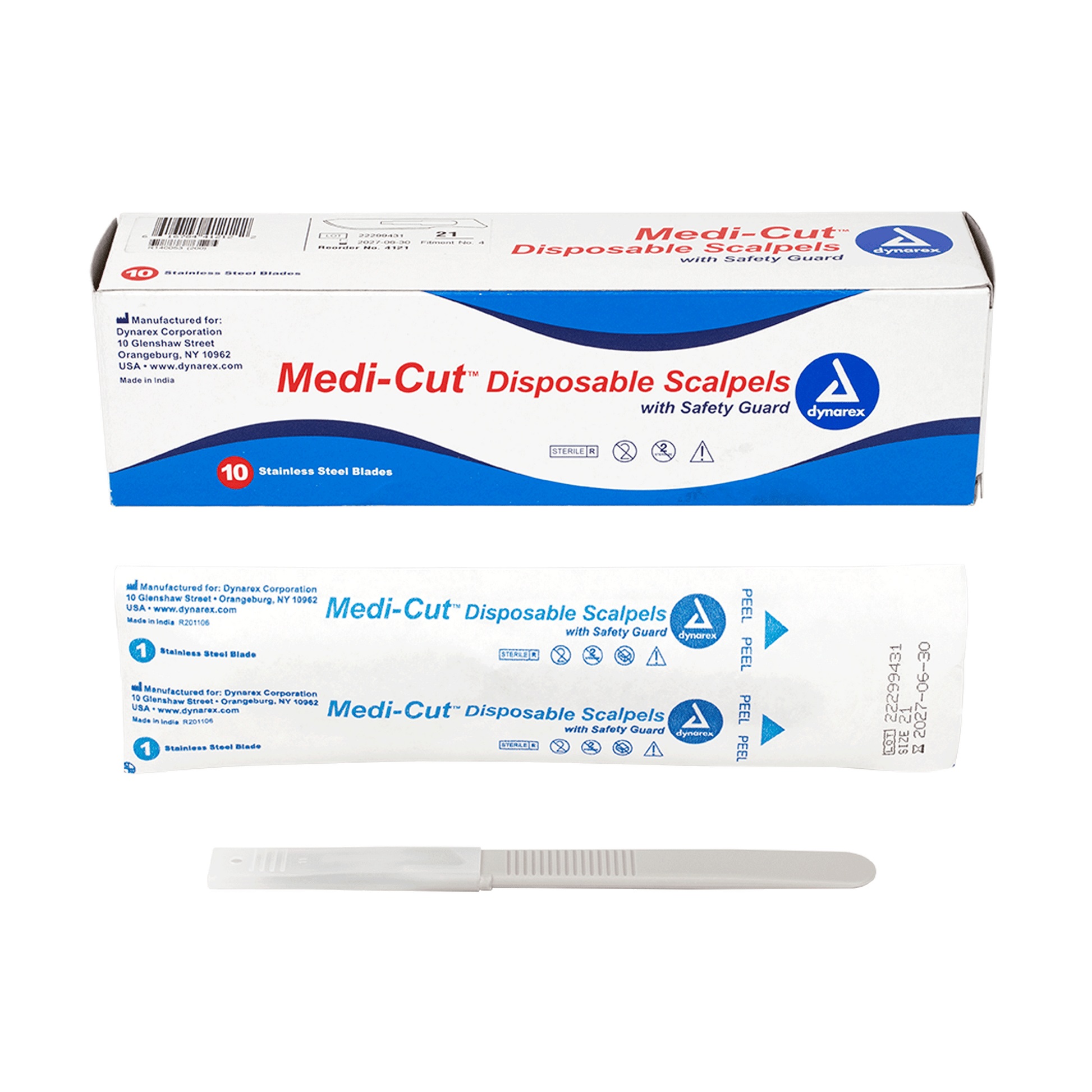 Medi-Cut Disposable Sterile Scalpels #21 10/bx medical supply