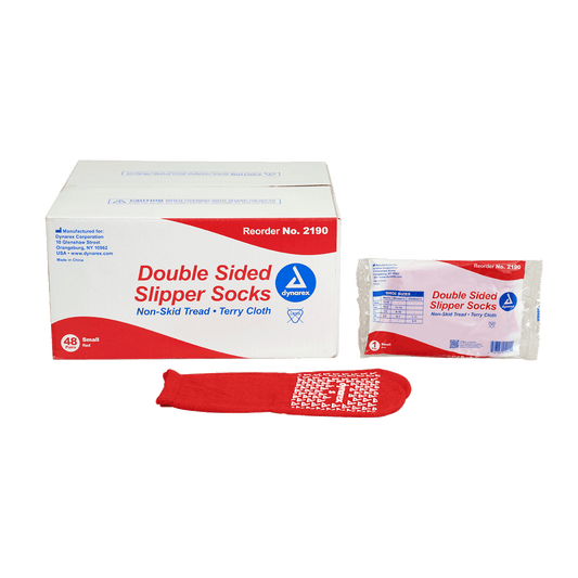 Dynarex Double Sided Slipper Socks Small Red Case medical supply